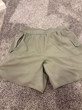 adidas Men's Olive Athletic Zip-Pocket Shorts